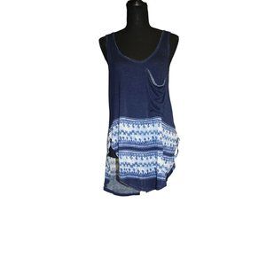 Me to We/ Tank top /(Size M) Navy -tie dye / 95% Rayon & 5% Spandex
